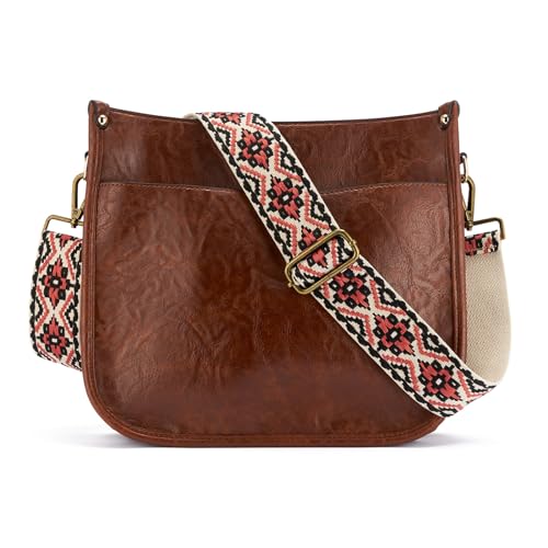 ZOOEASS Bronze Buckles Purse Strap, 2" Wide Crossbody Handbag Strap Adjustable Replacement Shoulder Strap Vintage Embroidery - color: 5cm-color4
