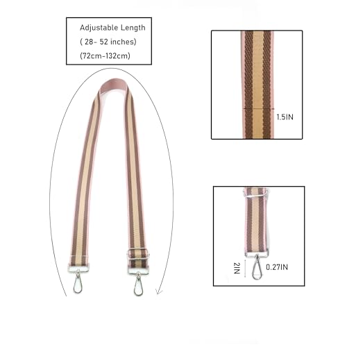 Bag Straps 1.5" Wide Purse Strap Adjustable Replacement Long Crossbody for Thick Shoulder Bags Canvas Handbags - color: Gunmetal Hardware-1009