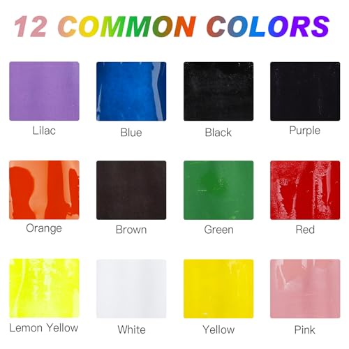 Leather Vinyl Repair Kit, 12 Colors Acrylic Leather Paint for Shoes, Sneakers, Leather Furniture, Bags, Car Seat, Wallets Leather Scratch Tear Repair Leather Care Set - color: 12 Color Acrylic Leather Paint