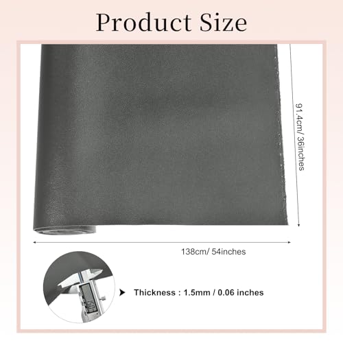 uxcell Marine Vinyl Fabric, 54 Inch 1 Yard Upholstery Faux Leather Soft Waterproof Sheets Fabric for Crafts DIY Sewings Sofa Wallets Handbag Car, Gray - color: Gray