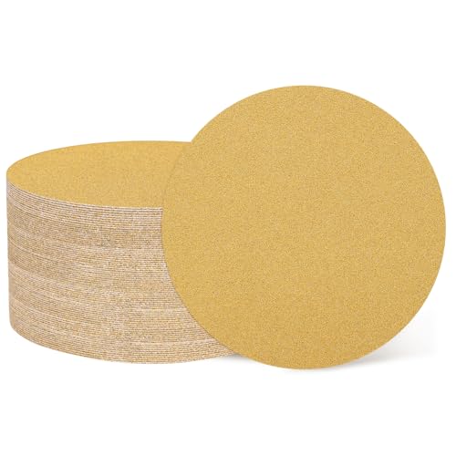 HARFINGTON 100 Pcs 5 Inch Sanding Discs 100 Grit Yellow Aluminum Oxide - size: 5 Inch(100 Grit)