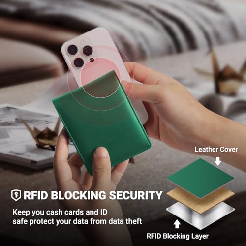 GNDR Wallet For Men RFID Blocking Green Wallets Bifold Faux Leather Card Holder Front Pocket Mens Accessories With Gift Box - color: Green-07