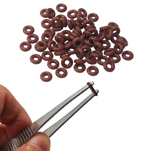 200PCS 2mmx6mm Dark Brown Silicone O Rings, Stopper Spacer Beads for Jewelry Making, Anti-Slip Locating Rings for DIY Bracelet Necklace Craft Accessories - color: Dark Brown