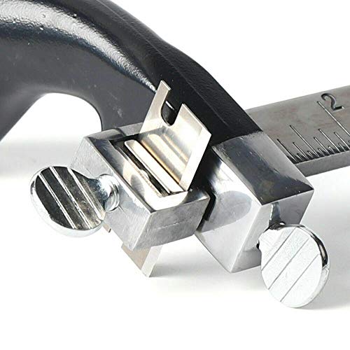 Leather Strap Cutter, Aluminum Handle Belt Craft Splitter Skiver Paring Machine Skiving Tool Draw Gauge Leather Craft Splitter with 3 Blade