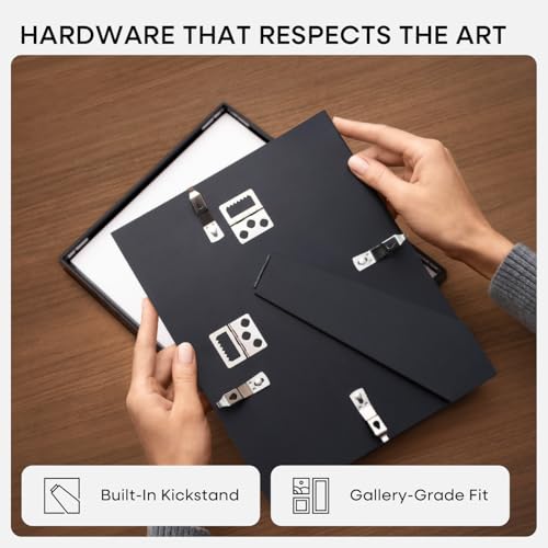 Homeforia 8x12 Black Picture Frame, High-End Metal, 6x8 Mat, Glass | High End Aluminum, Tempered Glass, Acid-Free 6x8 Removable Mat, 8x12 in Edge-to-Edge Display 12x8, Wall Kit, Set Of 1 - color: Carbon Black, size: 8x12
