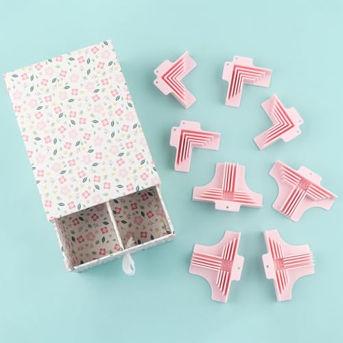 BAOFALI 9Pack Clamps Corner Guides Cartonnage Corner Holding with Metal Bookbinding Cover Tool Corner/Divider Assembly, (3 mm, 2 mm, 1.5 mm, 1 mm) Wide .for Book Covers, Chipboard Boxes, Dioramas - color: 9pcs Box Guide Pink