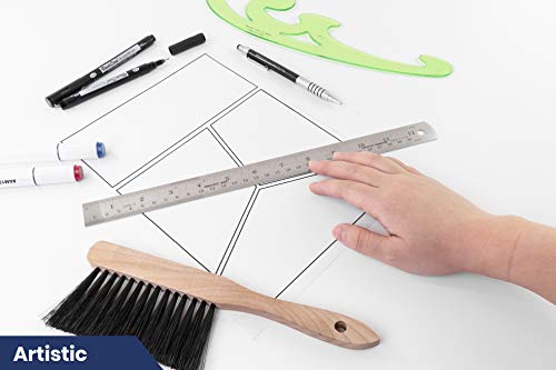 Pacific Arc 12 Inch Stainless Steel Ruler with Inch/Metric Conversion Table - style: 12 In