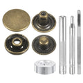 HARFINGTON 24Set Leather Snaps Fasteners Kit 15mm Dia Brass Press-Stud Cap Button 2.76" Length Metal Snap Buttons with 4 Install Tools for Coat Bag Leather Marine Boat Canvas, Bronze - color: Bronze, size: 15mm
