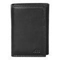 ASAD Leather Slim Everyday Trifold Wallet with ID Window and Multiple Card Slots | Genuine Leather Double Stitched RFID Blocking Stylish | Gift for Him | Black - color: Black