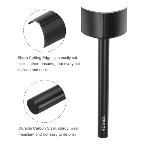 uxcell V-Shaped Leather Punch, 40mm, Leather Cutter, Belt End Cutter, Carbon Steel V Shape Punch Tool for Crafting Strap Belt, Wallet and Bag - size: 40mm