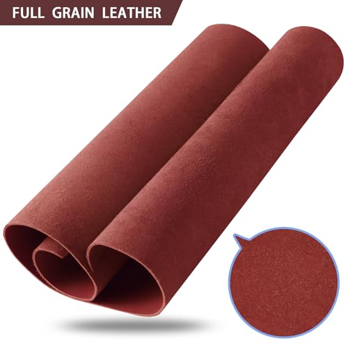 RingSun 10''X10'' Red Leather Sheets for Crafts (3mm), Full Grain Leather Tooling Leather - color: Red, size: 10''X10''