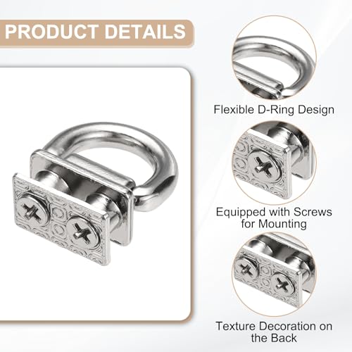 M METERXITY Metal Bag Connector, Purse Suspension Clasp with D Ring for Purse/DIY Crafts Hardware Accessories - color: Silver