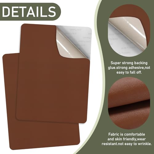 SYLVASS Self Adhesive Leather Repair Patches for Couch, Sofas, Furniture, Car Seats, Office Chairs, Pack of 2 Brown - color: Brown