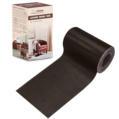 ONine Leather Repair Patch，Leather Repair Tape, 3 x 60 inches Leather Repair Patch for Furniture,Vinyl Repair Kit，Leather Couch Patch，for Sofas, Furniture, Car Seats(Dark Brown-Fine Grain) - color: Dark Brown-Fine Grain, size: 3 x 60 inches