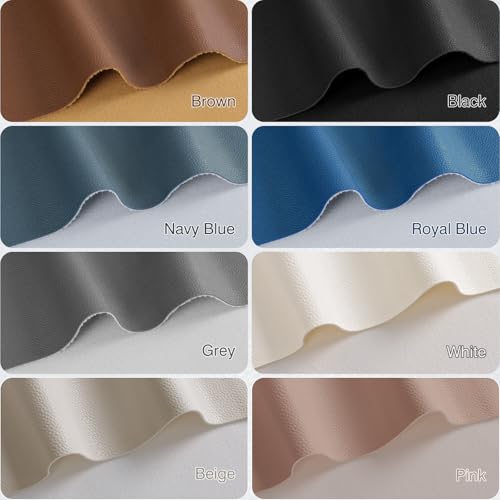 Faux Leather Fabric 55" W 1.15MM Thicken Marine Vinyl Fabric 1 Yard 36"x55" | by The Yard, Waterproof, Soft Synthetic PU Leather Material for Upholstery Sofa Bags Chairs Earrings Bows DIY, Grey-Blue - color: Grey-blue, size: Pre-Cut 1 Yard