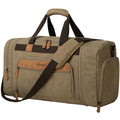 Canvas Duffle Bag 50L Expandable Travel Weekender Bags, Brown | Travel Duffel Bags for Men Women, Weekender Overnight Bag with Shoes Compartment, for Travel, Camp, Gym, Business - color: Brown