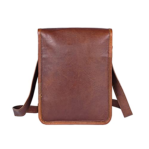 11 inch Small Crossbody Shoulder Genuine Leather iPad/Tablet Vintage Messenger Bag For 10.5 inch iPad Pro for Women & Men - style: Retro