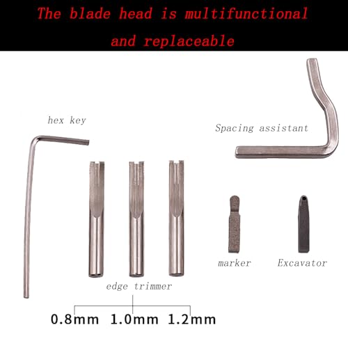 1Set 7 in 1 Professional Adjustable Leather Grooving Tool Creasing Beveling Combination Machine Leather Beveling Handcrafting Tool Set for Belts Wallets Placemats Pocket Punching