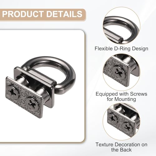 M METERXITY Metal Bag Connector, Purse Suspension Clasp with D Ring for Purse/DIY Crafts Hardware Accessories - color: Black