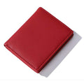 Women Wallets Small Bifold Leather Pocket Wallet Ladies Mini Short Purse - color: Dark Red
