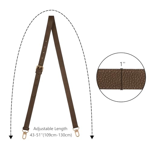 IBWell Genuine Leather Strap Replacement Crossbody Adjustable with Shoulder Strap Pads for Travel Duffel Bags - color: Bronze