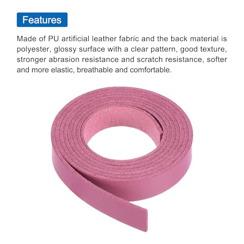 MECCANIXITY Leather Straps Strip Belt 1.2cm(0.5" Width) 100cm(40" Length) Leather Strips String Dark Pink for DIY Craft, Jewelry, Key Chains - color: Dark Pink, size: 1.2cm x 100cm
