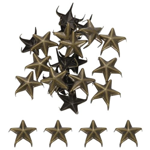 uxcell 100Pcs Metal Star Studs Claw 15mm 5-Claw Punk Studs Rivets Bronze - color: Bronze, size: 15mm