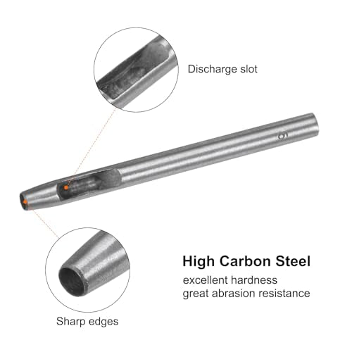 HARFINGTON 2pcs Hollow Punch for Leather 5mm Round Hole Punch Tool for Belt Puncher Carbon Steel Single Punch for Watch Belt Cut Leather Craft Rubber Paper Fabric Plastic Soft Material - size: 5mm