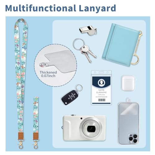 Butterfly Lanyard Wallet with Id Badge Holder Keychain Card Women - color: Butterfly Flower