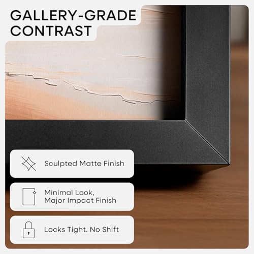 Homeforia A0 Black Poster Frame, High-End Metal, A1 Mat, Glass | High End Aluminum, Tempered Glass, Acid-Free A1 Removable Mat, A0 Edge-to-Edge Display, Wall Kit, Set Of 1 - color: Carbon Black, size: A0
