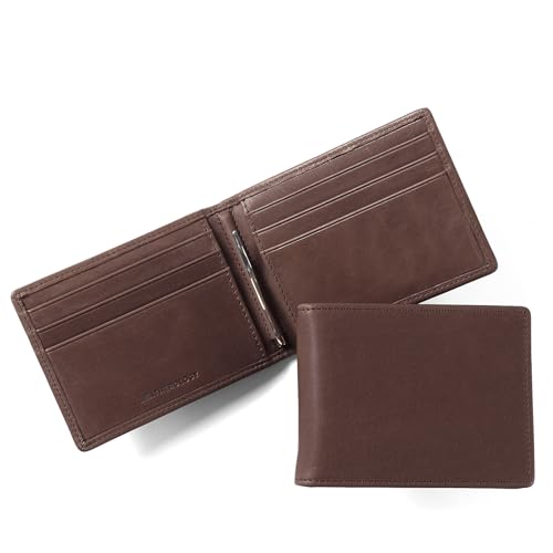 Premium Mahogany Men's Slim Bifold Wallet with Money Clip - Mahogany - color: Premium Mahogany