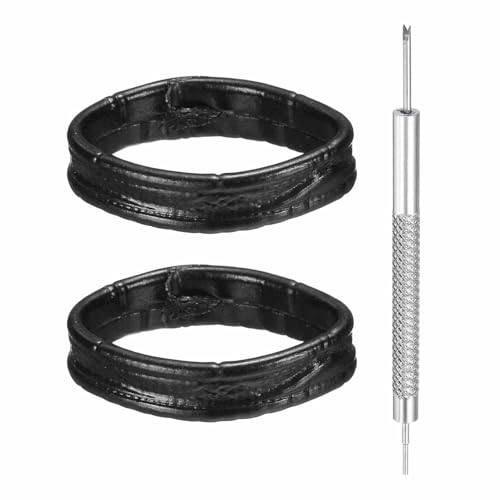 HARFINGTON Leather Watch Band Loops Replacement Watch Band Keeper Watch Strap Holder Retainer Wristwatch Strap Fastener Rings - color: Black, size: 22mm