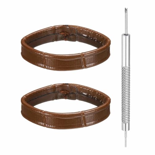 HARFINGTON Leather Watch Band Loops Replacement Watch Band Keeper Watch Strap Holder Retainer Wristwatch Strap Fastener Rings - color: Brown, size: 24mm