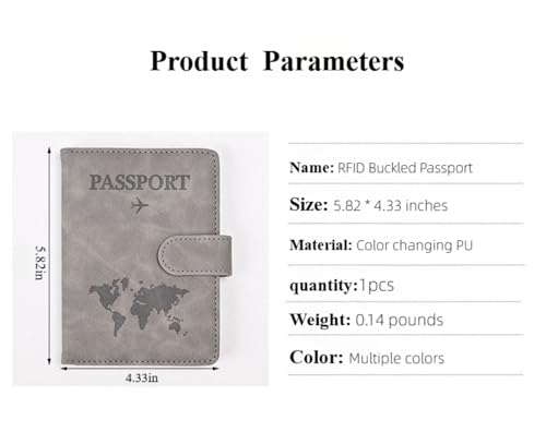 PU Leather Magnetic Buckle Multifunctional Passport Holder Wallet with RFID Blocking, SIM Card Storage, Map Exit Card Bag, Unisex Travel Document Organizer (Dark Blue) - color: dark blue