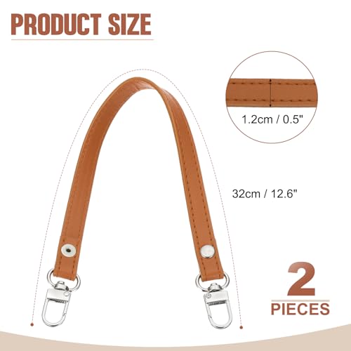 PATIKIL Leather Purse Handle Strap, 2 Pcs 13 Inch Leather Purse Strap Replacement DIY Women Clutch Bag Handbag Top Handle Strap Repair Accessories, Yellow - color: Yellow, size: 13 Inch