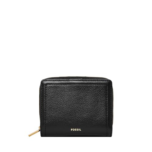 Fossil Women's Logan RFID-Blocking Leather Mini Multifunction Bifold Wallet - color: BLACK