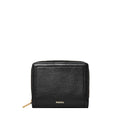 Fossil Women's Logan RFID-Blocking Leather Mini Multifunction Bifold Wallet - color: BLACK