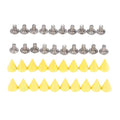 Yetaha Yellow 7x10MM Cone Punk Screw Back Rivet Spikes, Metal Studs - color: Yellow