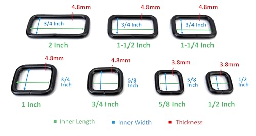 15 Pcs Metal Rectangle Rings for Straps & Bag Making | Heavy Duty Non-Welded Iron Rounded Edges Smooth Finish For Straps, Bags & Leather Crafts - color: Brass, size: 2''