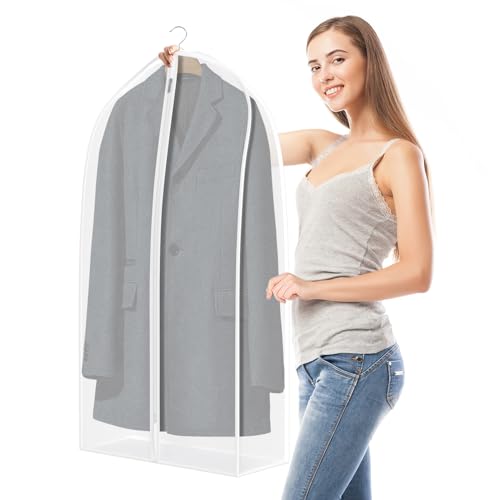Zilink Garment Bags for Leather Coat Dust Covers for Hanging Clothes 40 in - size: 40"-4pack