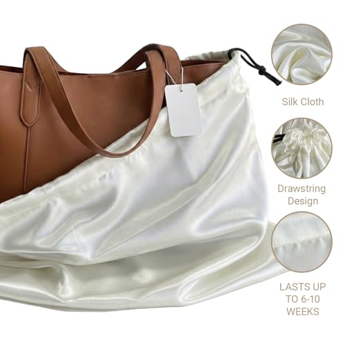 Q&J Fabric Co. 6 Pack Satin Dust Bag 19.7x23.6 inch Beige 100% Polyester Silk Bag Purse Dust Bag Shoe Bags for Closet Purse Protector Bag Dust Covers for Purses - color: Beige, size: 19.7"x23.6"
