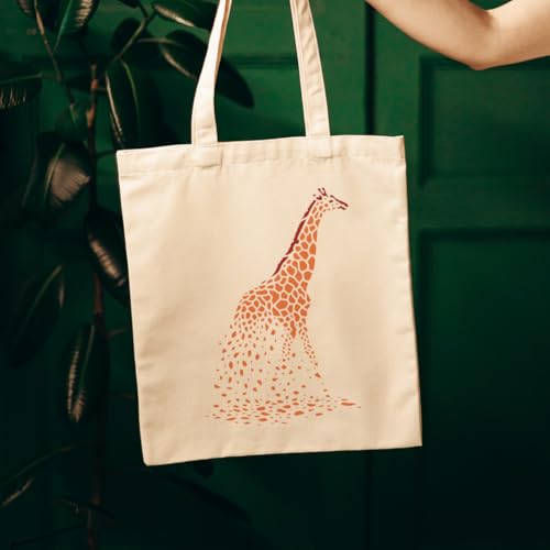FINGERINSPIRE Dispersing Giraffe Stencils with a Brush 11.7x8.3Inch Giraffe Fragments Painting Stencils PET Animal Themes PET Template for Painting on Wood Floor Tile Wall Fabric Furniture DIY - color: Dispersing Giraffe