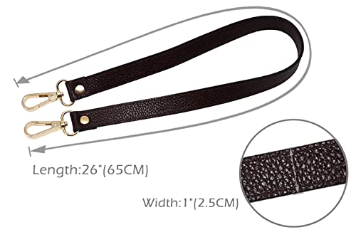 VanEnjoy Full Grain Leather Replacement Strap Shoulder Bag Purse, 0.98 inch Width Gold Hardware(Expresso) - color: Expresso, size: 26 inches