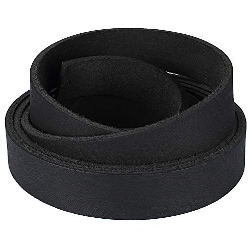 (TM) Genuine Leather Strap Leather Strip 3/4 Inch Wide and 72 Inches Long, Black - color: Black, size: 3/4inches_2yards