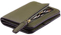 Toughergun Women’s Small Slim Leather Wallet with RFID Protection, Compact Bifold Mini Purse with Clear ID Window - color: 15 ReNapa Green Army