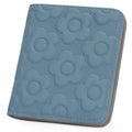Small Wallet Women Slim RFID Leather Bifold Wallet Embossed Design | Compact design with ID window, card slots, and zipper coin pocket, ideal for daily travel, shopping, and gifts - color: 08-Peacock Blue