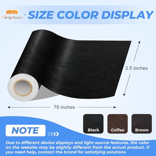 Self-Adhesive Leather Repair Patch, Vinyl Repair Kits for Couch | Glossy, Self-adhesive, quick repair, strong stick, large size, couch repair patch, furniture repair tape, cut to size - color: Glossy Dark Brown, size: 3.5X79 Inch