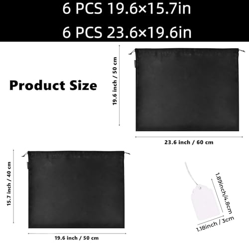 GONGKANGYUAN 12 Pcs Dust Bags for Purses and Handbags Satin Purse Storage Organizer With Drawstring Closure Handbag Protector (Black) - color: Black