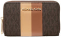 Michael Kors Jet Set Small Zip Around Card Case, Brown/Luggage - color: Gold-tone Hardware/Brown/Luggage