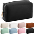 Kigeli Leather Makeup Bag PU Leather Cosmetic Pouch Wide-open Waterproof Toiletry Organizer with Dividers Travel Bag Birthday Valentine's Day Gifts for Women Friend Sister Daughter BFF(Black) - color: Black